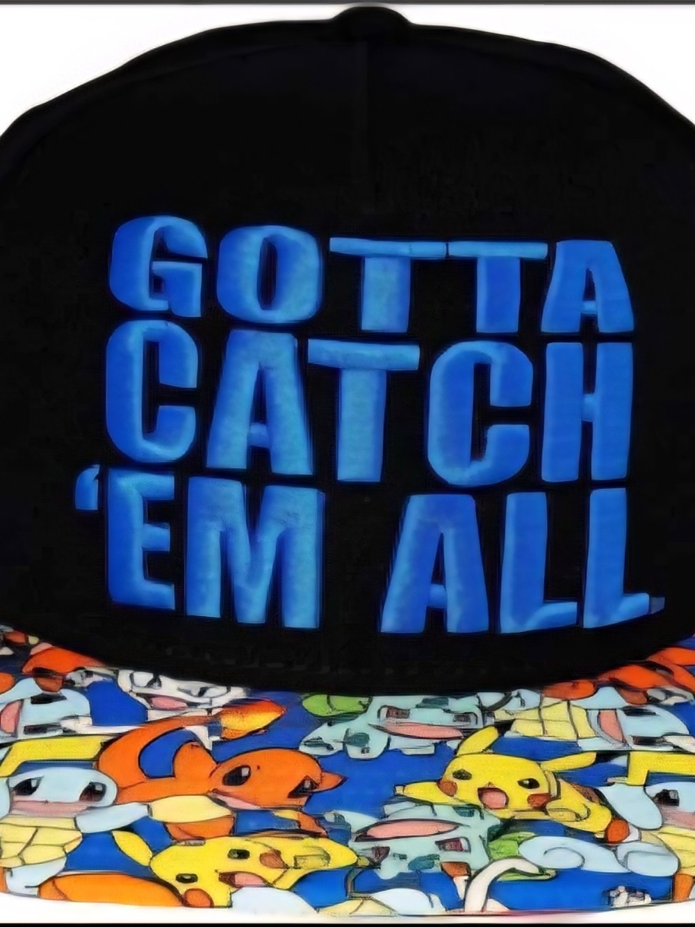 Gotta Catch 'Em All Black & Blue Pokemon Snapback Hat